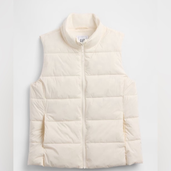 Gap ColdControl puffer vest ivory white crème warm winter vest - Picture 6 of 13